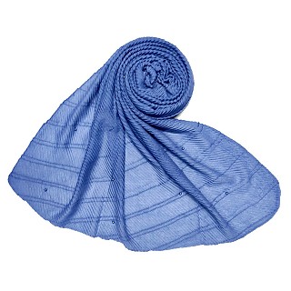 Premium Cotton Crush Designer Diamond Studded  Stole - Blue