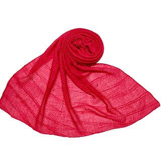 Premium Cotton Crush Designer Diamond Studded  Stole - Red