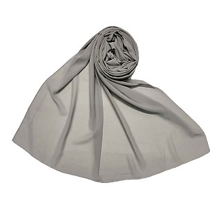  Premium Chiffon Plain Stole - Grey