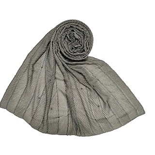 Designer diamond studded  hijab- Grey