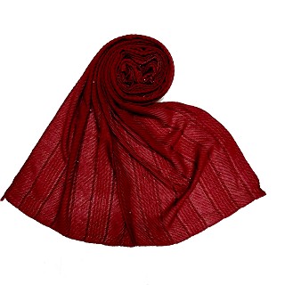 Designer diamond studded  hijab- Maroon