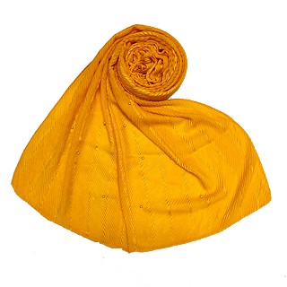 Designer diamond studded  hijab- Yellow