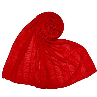 Designer diamond studded  hijab- Red
