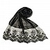 Designer square shaped with flowery net diamond hijab- Black