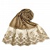 Designer square shaped with flowery net diamond hijab- Brown Designer square shaped with flowery net diamond hijab- Brown