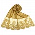Designer square shaped with flowery net diamond hijab- Yellow Designer square shaped with flowery net diamond hijab- Yellow