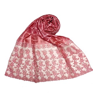 Designer trendy cotton diamond studded stole - Pink