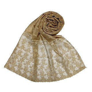 Designer trendy cotton diamond studded stole- Brown