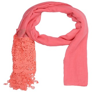 Half Net Diamond Stole- Pink