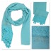 Designer Half Net Diamond Stole- Sky Blue Designer Half Net Diamond Stole- Sky Blue