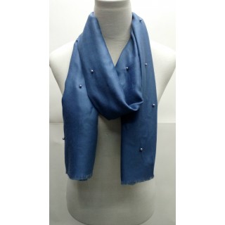 Cotton Plain Stole - Blue