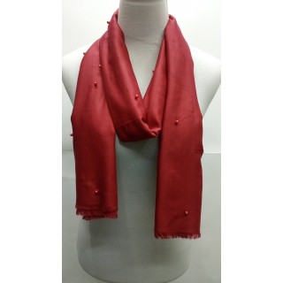 Plain stole in red cotton fabric