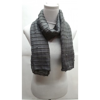 Cotton Crush Stole - Grey