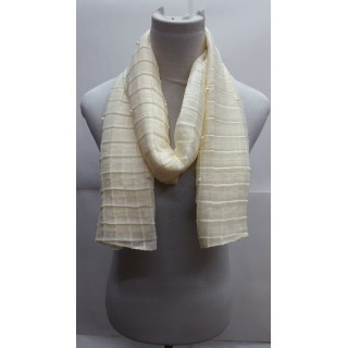 Cotton Crush Stole - Pearl White