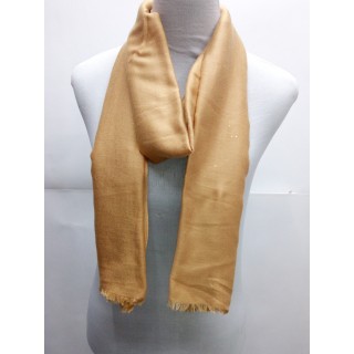 Cotton Plain Glitter Stole - LIght Brown