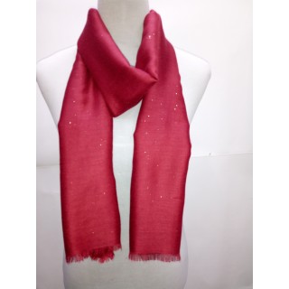 Cotton Plain Glitter Stole - Maroon