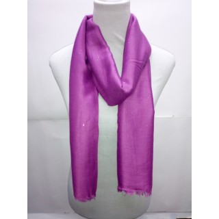 Cotton Plain Glitter Stole - Purple