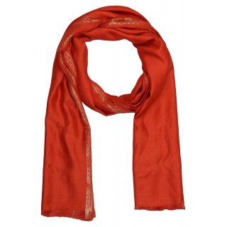 Zari Border Stole -Red  