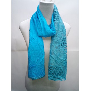 Cotton Half Net Stole- Royal Blue