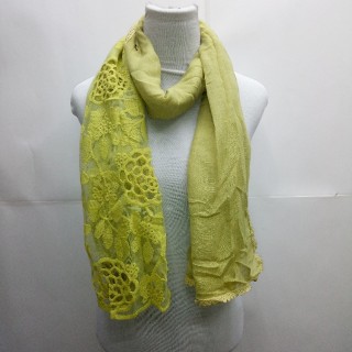 Cotton Half Net Stole- Light Green