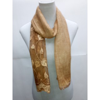 Cotton Half Net Stole- Peanut Brown