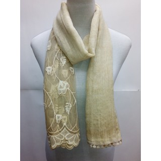 Cotton Net Stole- Tortilla Brown