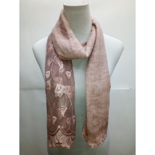 Cotton Half Net Stole- Light Pink