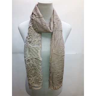 Cotton Net Stole- Grey