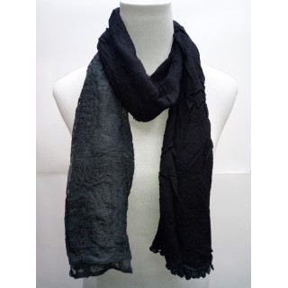 Cotton Net Stole- Black