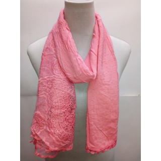 Cotton Net Stole- Light Pink