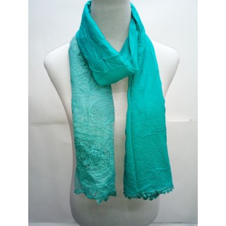 Cotton Net Stole- Mint Green