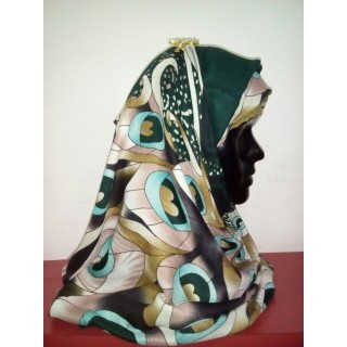 Greenish Color Multi Printed Hijab 