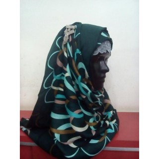 Deep Green Color Printed Hijab 