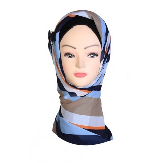 Multi Colored Design Hijab - Crepe Fabric