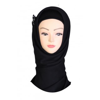 Woodsmoke Black Hijab - Crepe Fabric