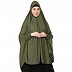 stretchable Jersey smoking at  sleeve prayer khimar Hijab - Olive