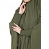 stretchable Jersey smoking at  sleeve prayer khimar Hijab - Olive