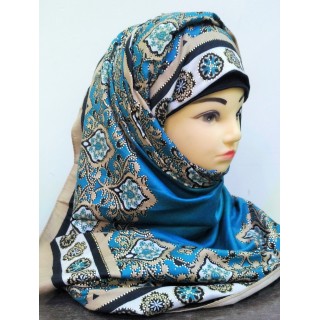 Pakistani Shawl- Peacock Blue color