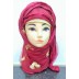 Double layered hijab- Maroon color with embroidery work Double layered hijab- Maroon color with embroidery work