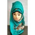 Scarf- Flower Printed on Sea Blue background Scarf- Flower Printed on Sea Blue background