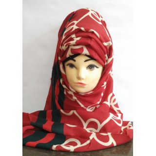 Printed Scarf on Red background