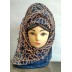 Designer Scarf in Blue- Half Net   Designer Scarf in Blue- Half Net