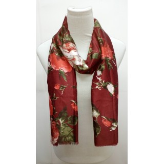 Premium Silk Viscose Scarf - Maroon