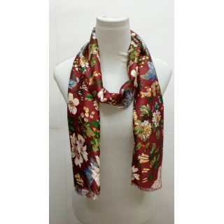 Premium Silk Viscose Scarf - Maroon