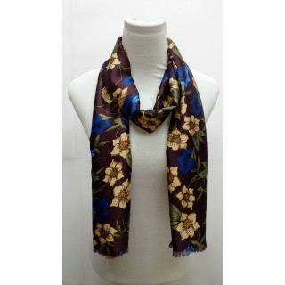 Premium Silk Viscose Stole-Purplish Brown