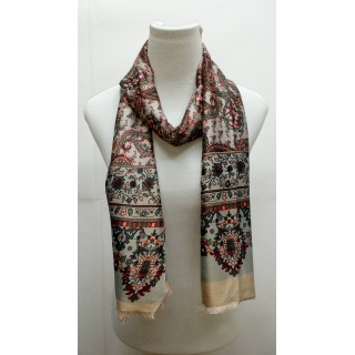 Rich Printed Stole-Grayish Brown