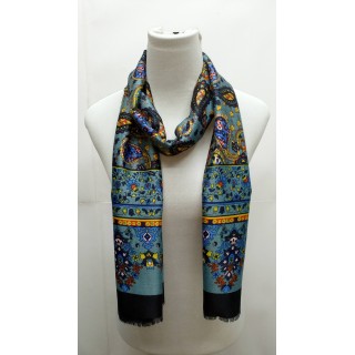 Rich Printed Stole- Blue