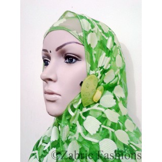 Hijab- designer with green cap