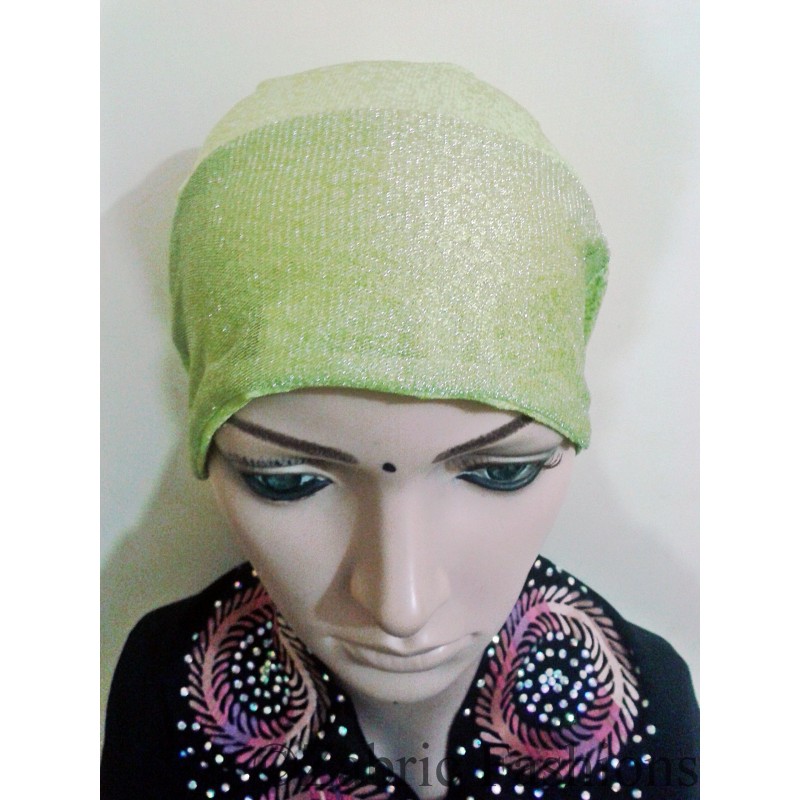Hijab online- Buy Green Designer hijab with Cap Shiddat