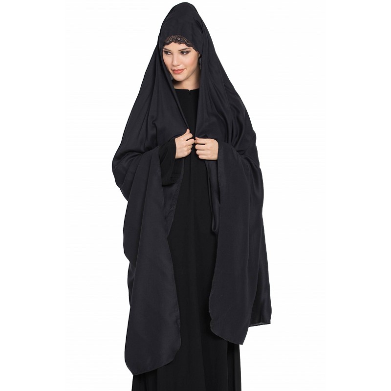 Buy Black Irani chadar with detachable Nose Piece | Islamic dress onlin...